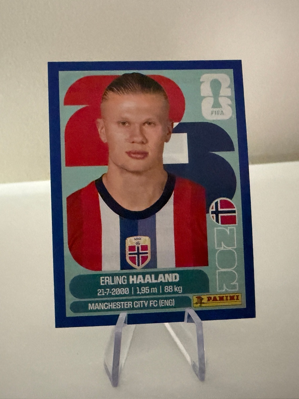 Erling Haaland Norway Football Card - Blue panini card